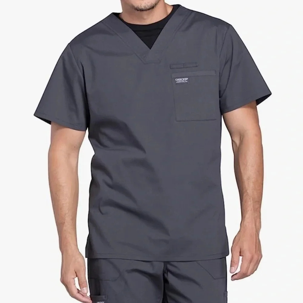 Cherokee Scrubs for Men V-Neck Top, Workwear Professionals Soft Stretch